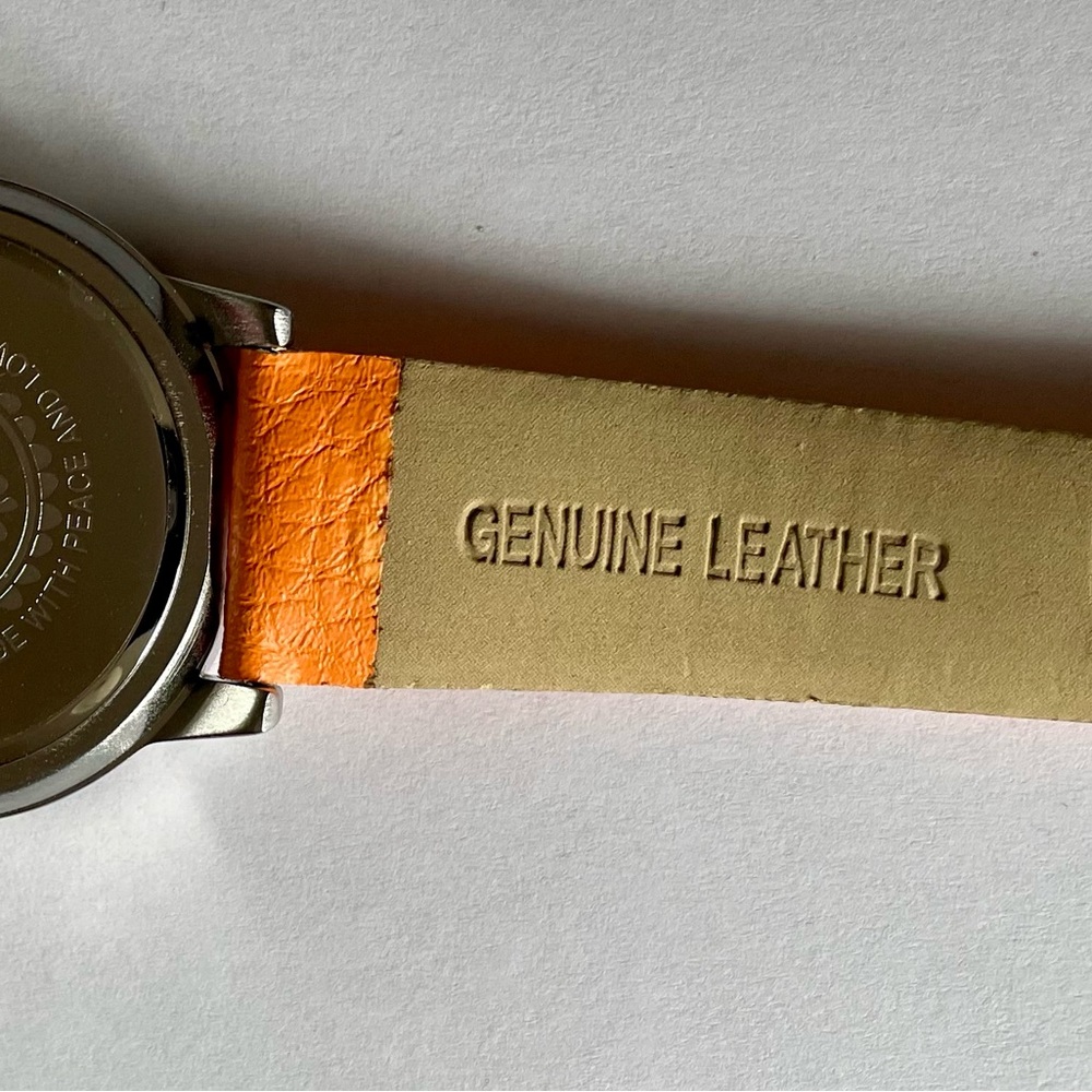 Vintage 1990s NWOT Orange Lucky Brand LOVE Watch with Leather Band - Picture 5 of 10